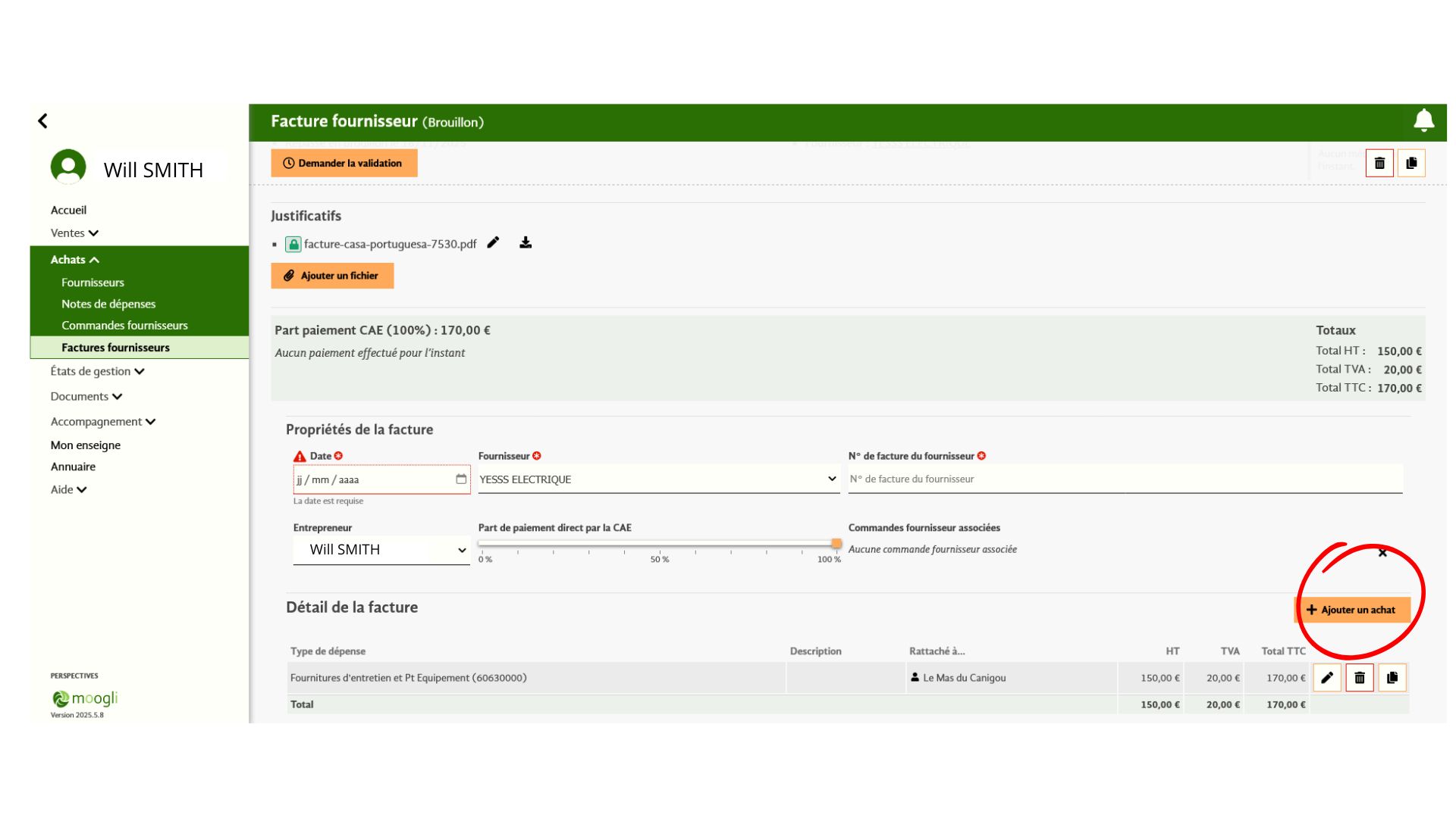 Ajouter un achat