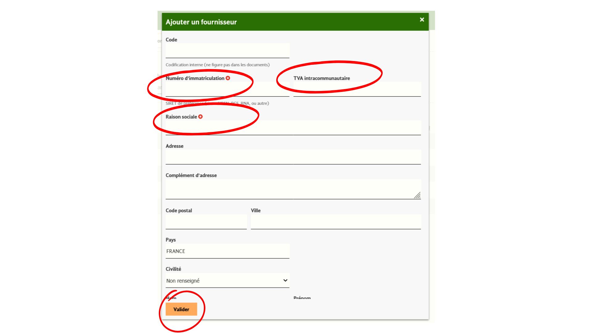 D&eacute;tail fournisseur